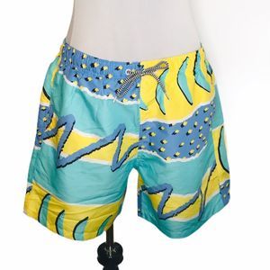 Boardies Retro Swim Trunks Blue Green Size Large